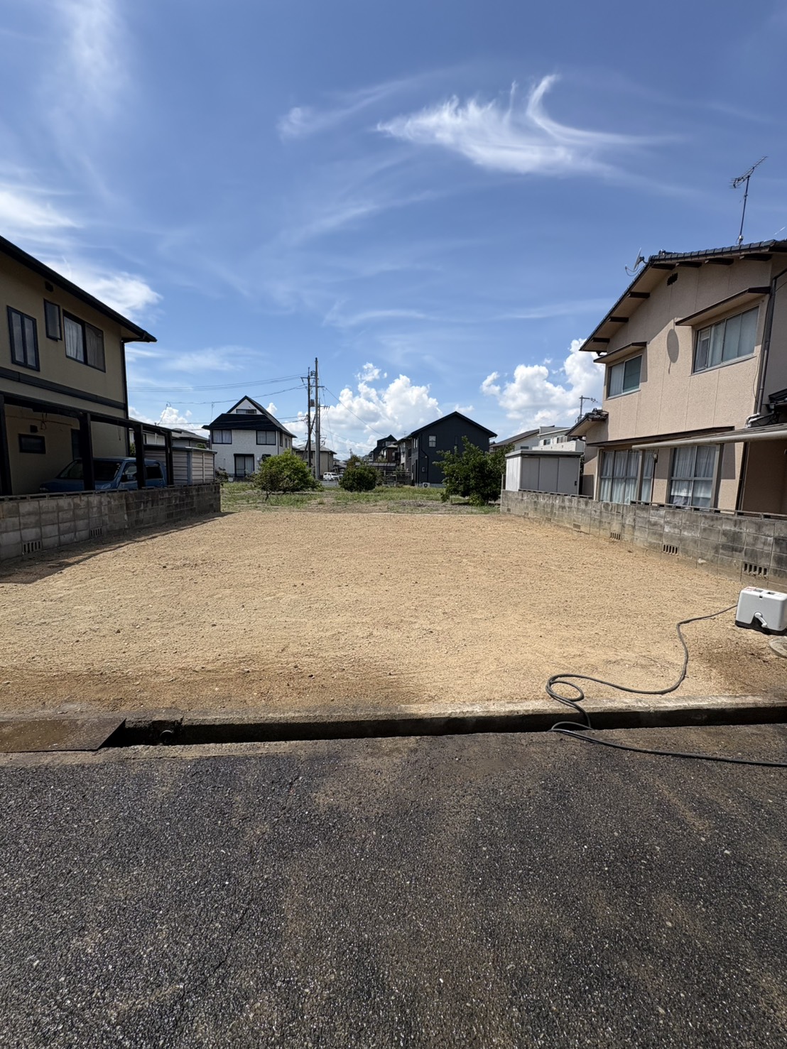 岡山市南区福田の解体完了後。建物や外構を撤去し敷地全体を整地した更地